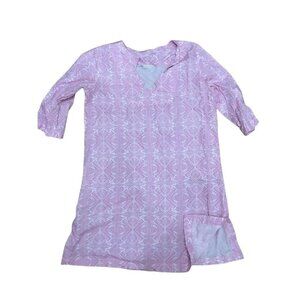 Trunks Beach Couture Womens Tunic Mini Dress Pink White XS Resort Beach Brunch
